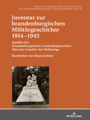 cover image of Inventar zur brandenburgischen Militaergeschichte 19141945